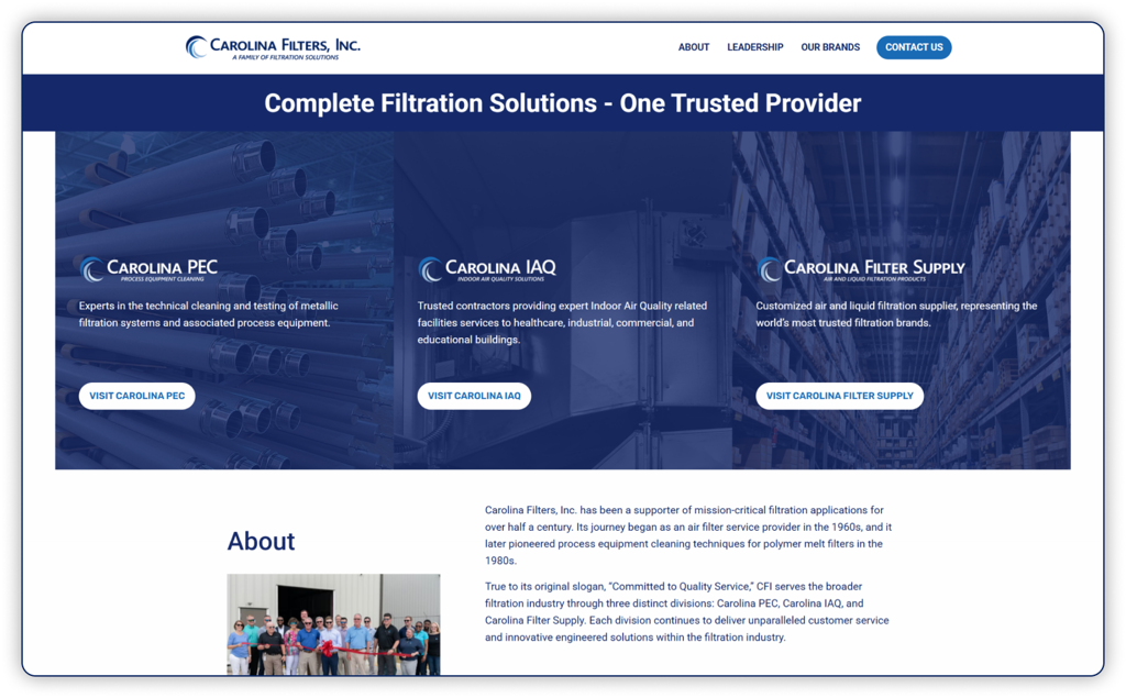 Carolina Filters Screen Image 1