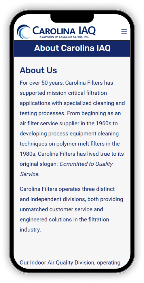 Carolina Filters Mobile Image 1 Carolina Filters Mobile Image 1