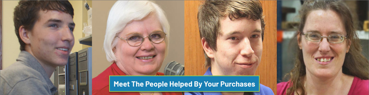 Screen shot of a row on Envision Xpress that guides users to a page where they can learn about the people being helped by Envision Xpress