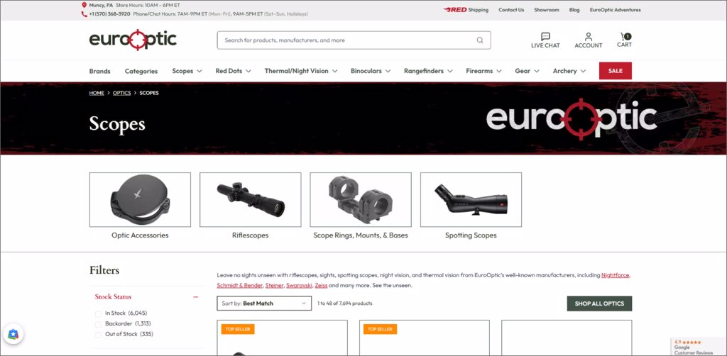 EuroOptic Checkout