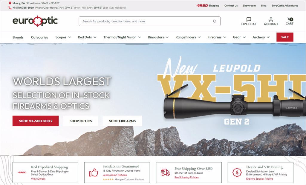 EuroOptic Homepage 