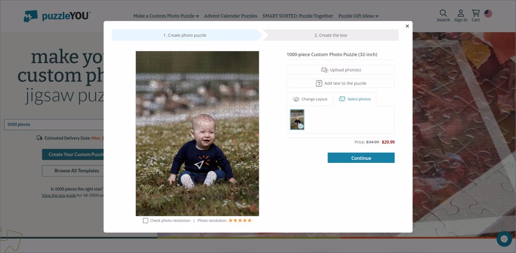 Create Photo Puzzle Screenshot