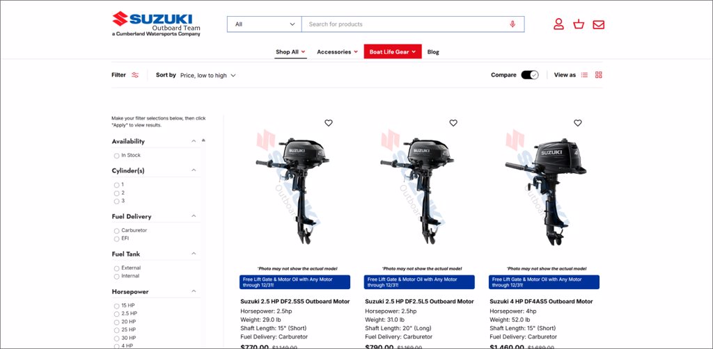Suzuki Outboard Team Product Filters